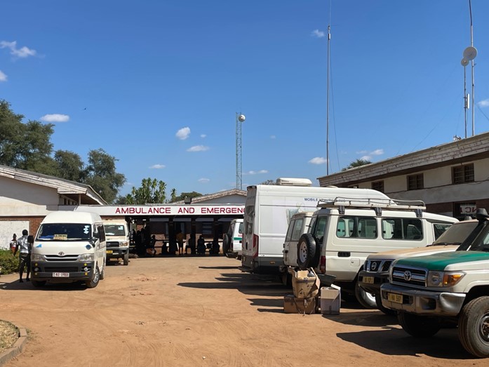 View of exterior of an accident and emergency hospital department in Malawi